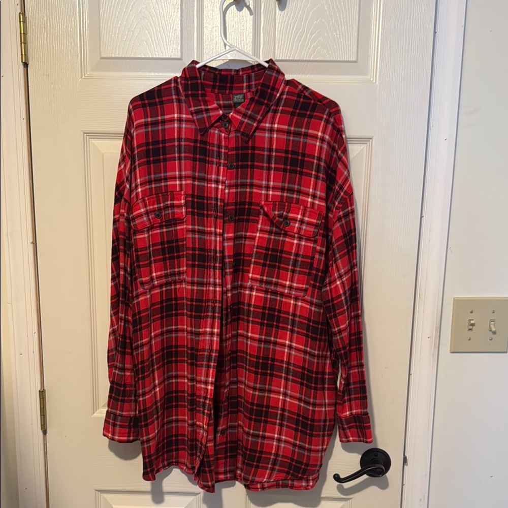 Wild Fable Red and Black Plaid Button Down Shirt